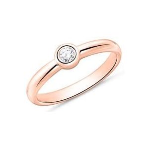 14 karaat roségouden solitaire ring met Diamant