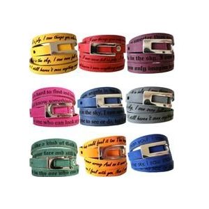 Wikkelarmband leer unisex met lasergravure
