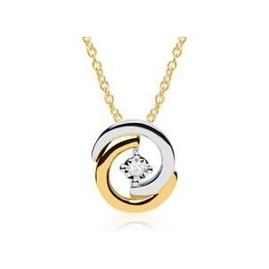 Cirkelcollier in 14 karaat goud bicolor met Diamant