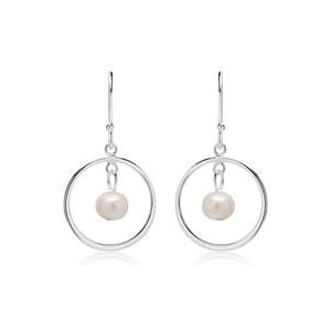 Oorbellen in 925 sterling zilver met zoetwaterparels
