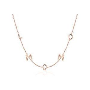 14 karaat roségouden ketting voor dames met 5 letters