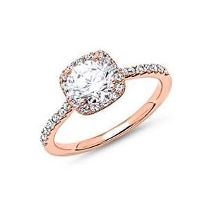 14 karaat rosegouden ring met Diamanten