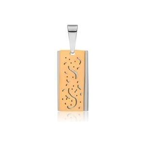 Roestvrij stalen hanger met geelgoud verguld element