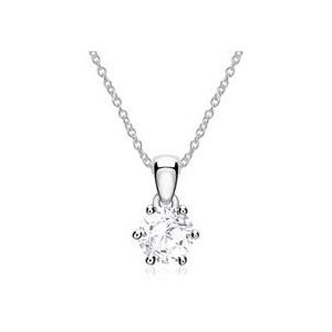 14 karaat witgouden ketting met witte Topaas hanger