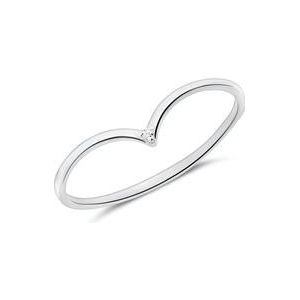 14 karaat witgouden ring voor dames met Diamant