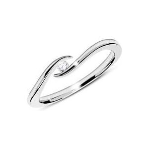 Ring in 14k witgoud met Diamant 0,05 ct.