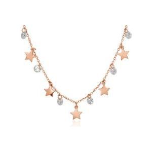 925 sterling zilveren ketting sterren roségoud verguld met Zirkonia