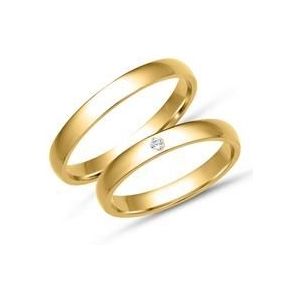Trouwringen 8 karaat geelgoud met Diamant