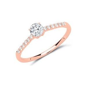 18 karaat rosegouden ring met Diamanten