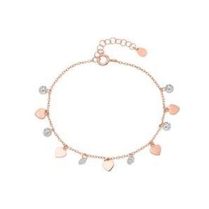 Armband harten 925 sterling zilver roségoud verguld met Zirkonia