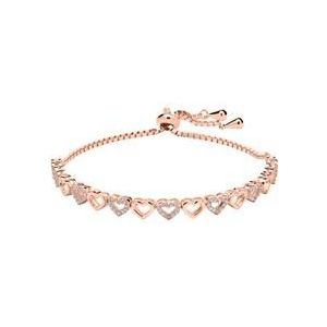Hartvormige armband in roségoud verguld 925 sterling zilver met Zirkonia