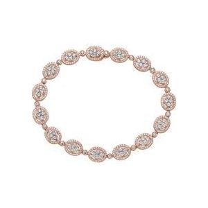 Damesarmband in halostijl in roségoud met diamanten