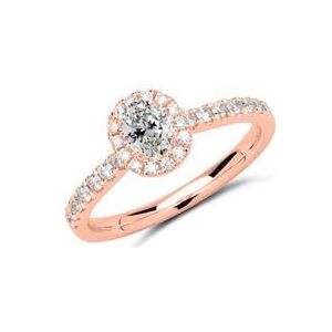 Halo ring 14 karaat roségoud met Diamanten