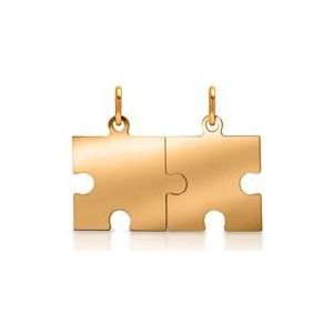 Verguld zilveren partner hanger puzzelstuk