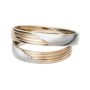 Trouwringen wit en rood goud 4mm