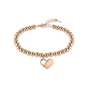 Kralen collectie roestvrijstalen graveerarmband, rosé
