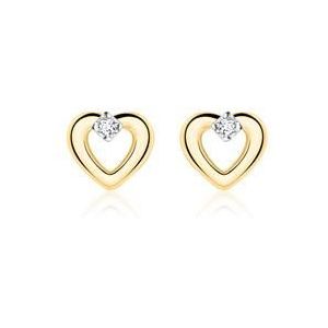 Hart oorbellen in 14 karaat goud met Diamanten