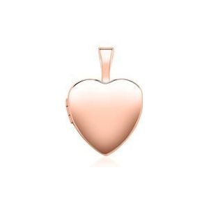 Gegraveerd hart medaillon in 14k rosegoud scharnierend