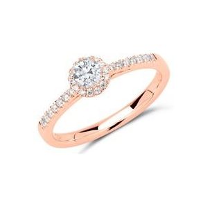 18 karaat roségouden halo ring met Diamanten