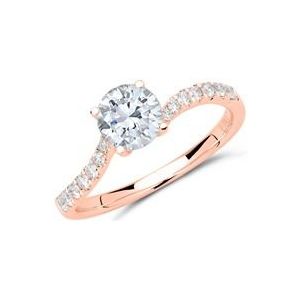 Ring 14 karaat roségoud met Diamanten