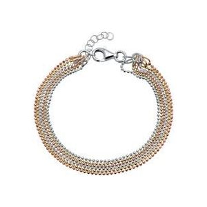 Meerstrengs armband in sterling zilver tricolor