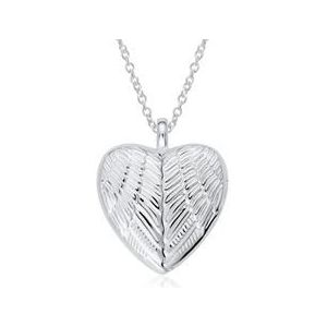 Medaillon ketting engelenvleugels 925 sterling zilver graveerbaar