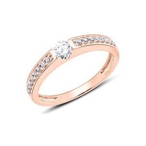 14k rosegouden verlovingsring met Diamanten