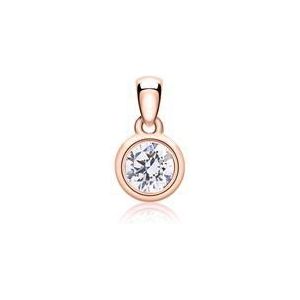 14k roségouden hanger met lab gekweekte Diamant