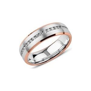 Gegraveerde ring in 925 sterling zilver, rose met Zirkonia