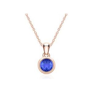 Ketting met Saffieren hanger in 14 karaat roségoud