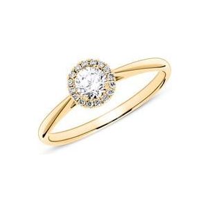 Halo ring in 18 karaat goud met Diamanten
