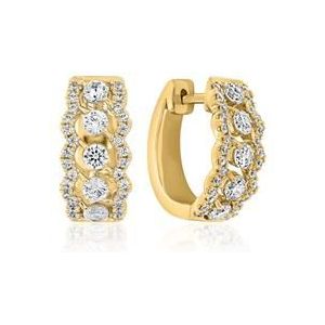 Geelgouden hoepeloorbellen voor dames met Lab Grown diamanten