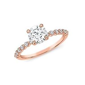 Gegraveerde diamanten ring van roségoud