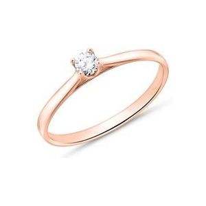14 karaat roségouden solitaire ring met Diamant