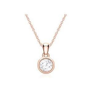 14 karaat roségouden ketting met witte Topaas
