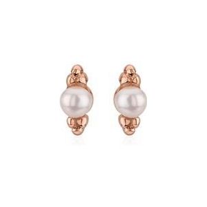 925 sterling zilveren oorstekers voor dames, rosé met parels