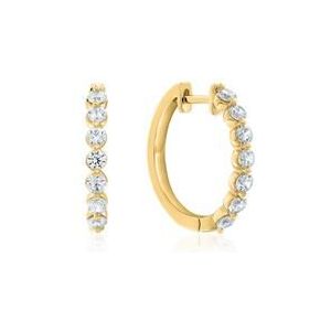 Diamanten hoepeloorbellen voor dames in geelgoud