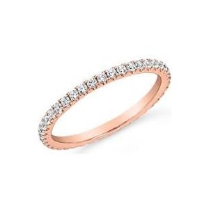 Damesmemoire ring met diamanten in roségoud