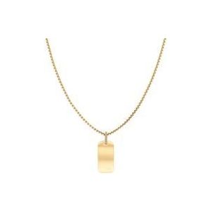 Gegraveerde ID Label halsketting voor dames, roestvrij staal, IP goud