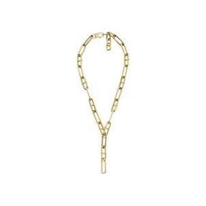 D-link glitz damesketting in edelstaal, verguld