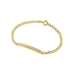 Damesarmband statement link, 925 zilver, verguld