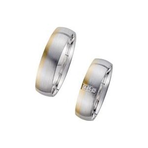 Trouwringen geel en witgoud met Diamanten breedte 5,5 mm