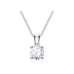 Dames ketting 14 karaat witgoud met Diamant