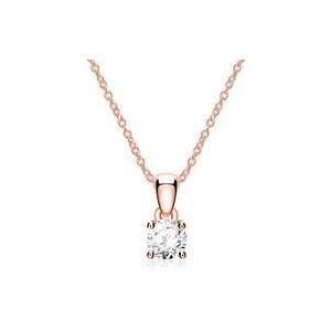 14-karaats roségouden ketting met Diamant