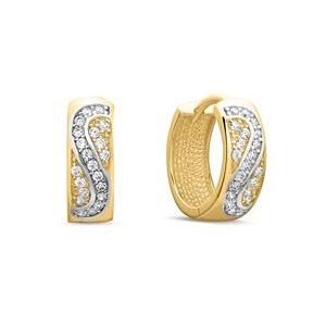 Gepolijste 8 karaat gouden hoepeloorbellen: geelgoud met Zirkonia