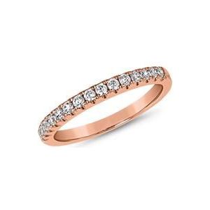 Dames half eternity ring van roségoud met diamanten