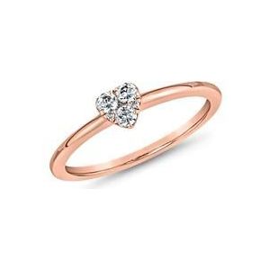 Roségouden diamanten ring met hart