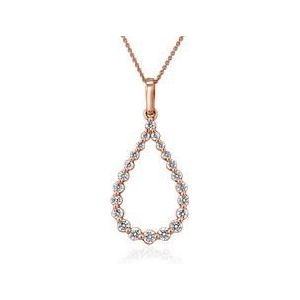 Ketting voor dames met hanger, roségoud, diamant