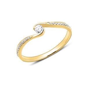 14 karaat gouden verlovingsring met Diamanten