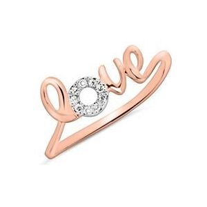 Ring love in 14k roségoud met Diamanten